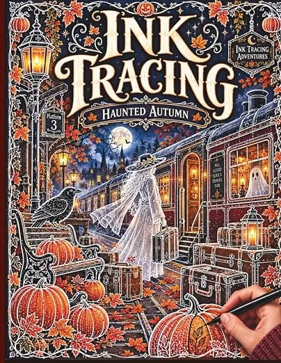 Halloween Ink Tracing Book for Adults